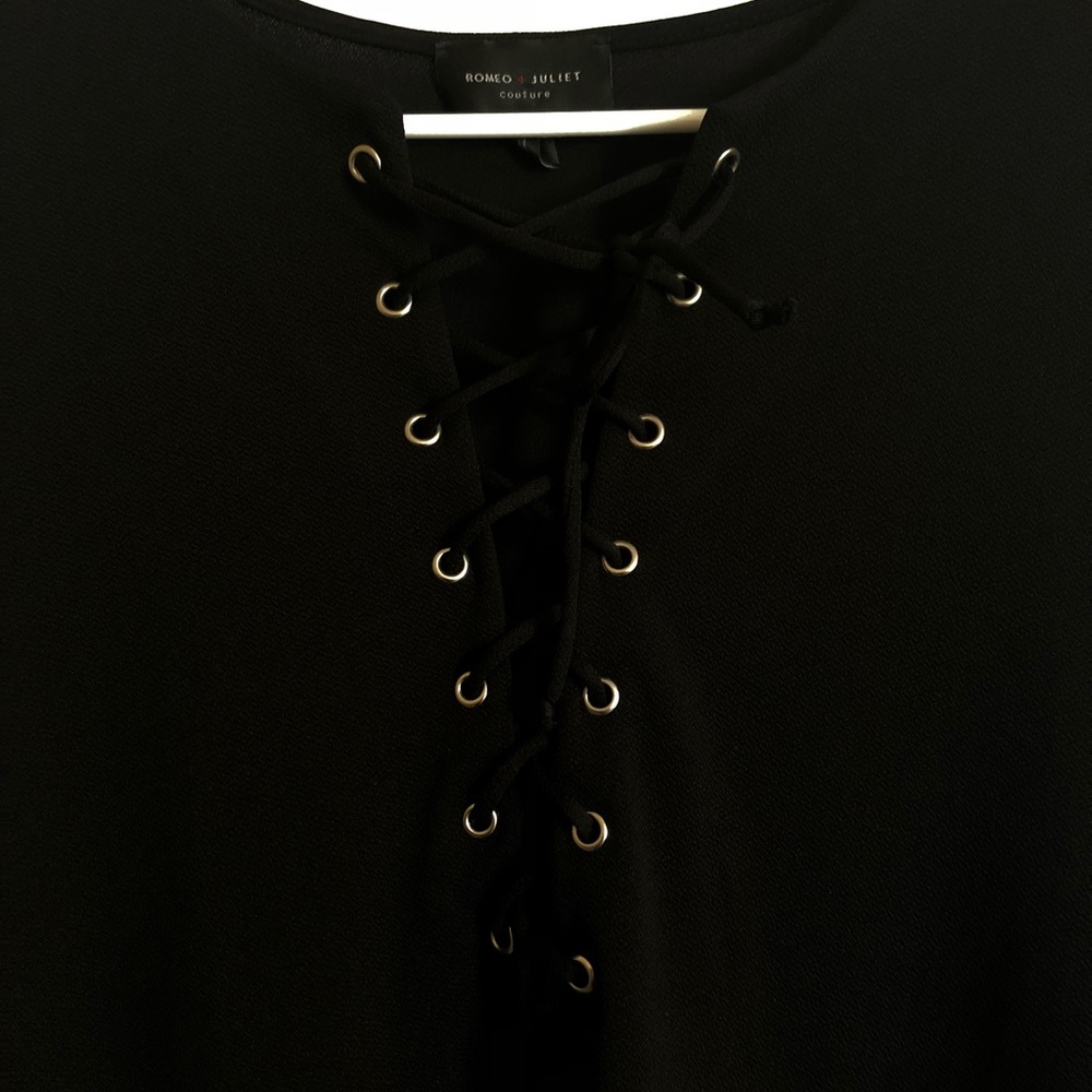 Lace-up Black Dress